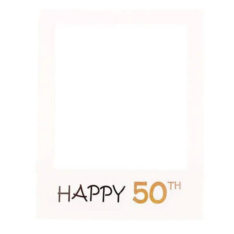Photo Booth Props Paper Picture Frame - Happy 50th, 68 x 48 cm