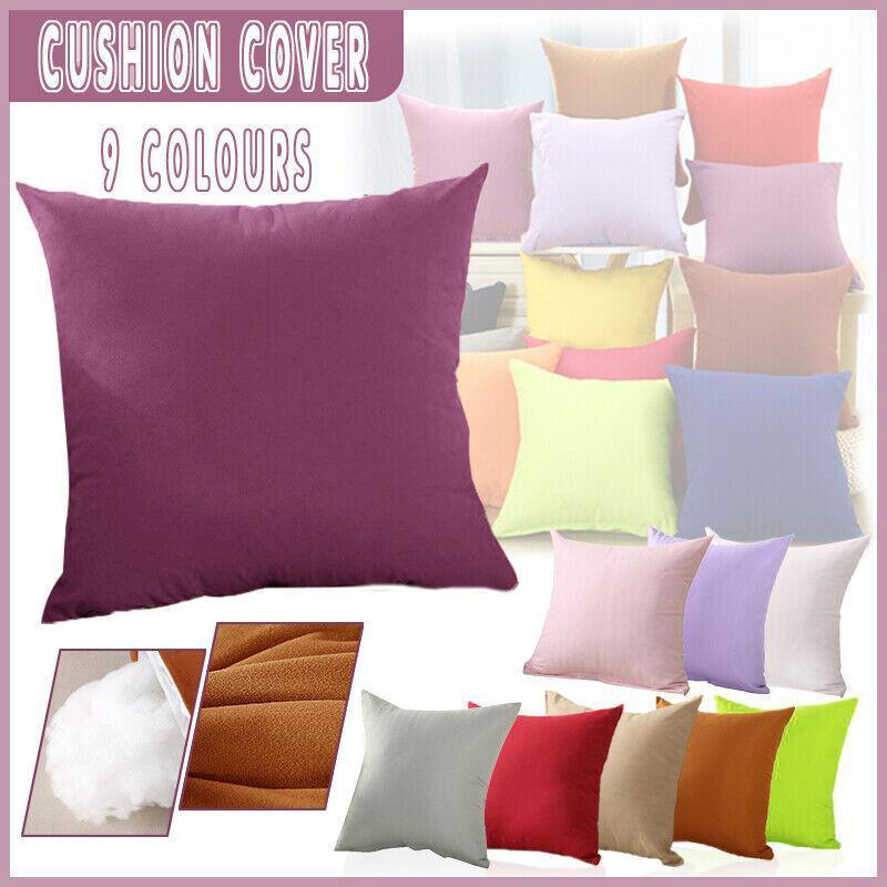 Plain Solid Colour Polyester Cushion Cover - Grey, Small 45 x 45cm - view 2