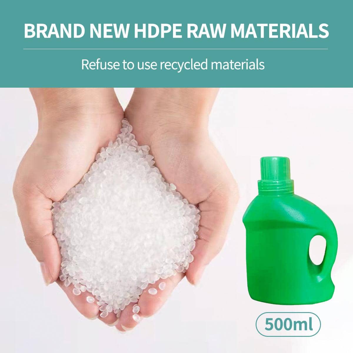 Plastic Fertilizer Bottles - 500 ml, 50 Pack, Green - view 5