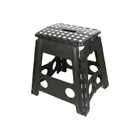 Plastic Folding Step Stool - Black, 39 cm High, Single
