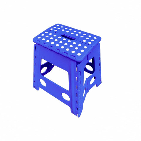 Plastic Folding Step Stool - Blue, 39 cm High, Single
