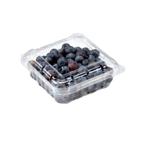 Plastic Fruit Boxes, Pack of 100 - 125g, 10.5 x 10.5 x 4 cm