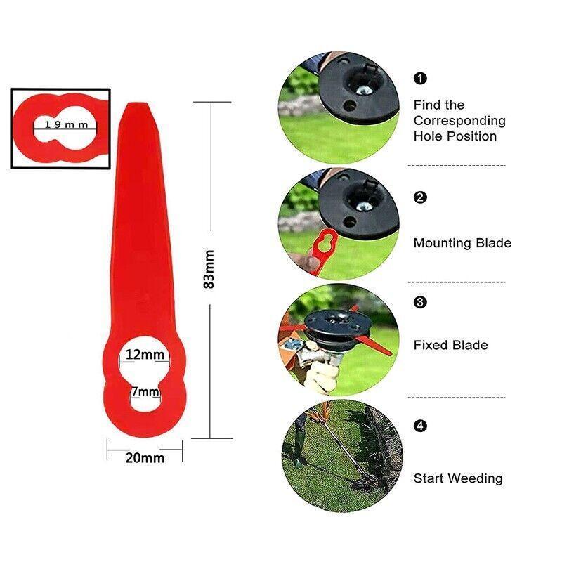 Plastic Grass Trimmer Replacement Blades - 50 Pieces - view 7