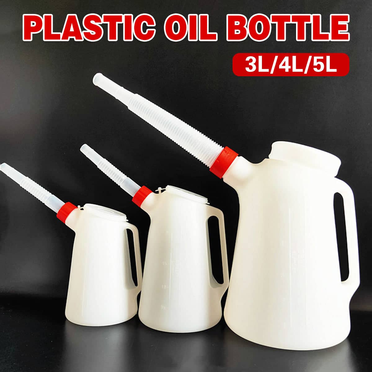 Plastic Oil Pot with Scale and Long Flexible Spout - 3L - view 2