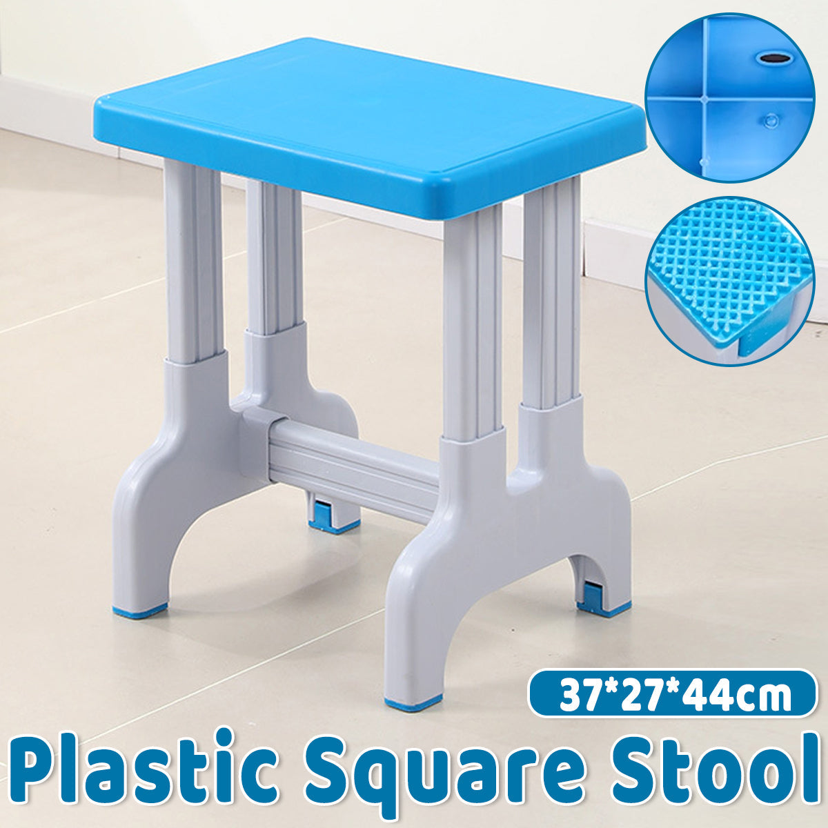 Plastic Square Stool Non Slip Durable for Classroom, Home and Office