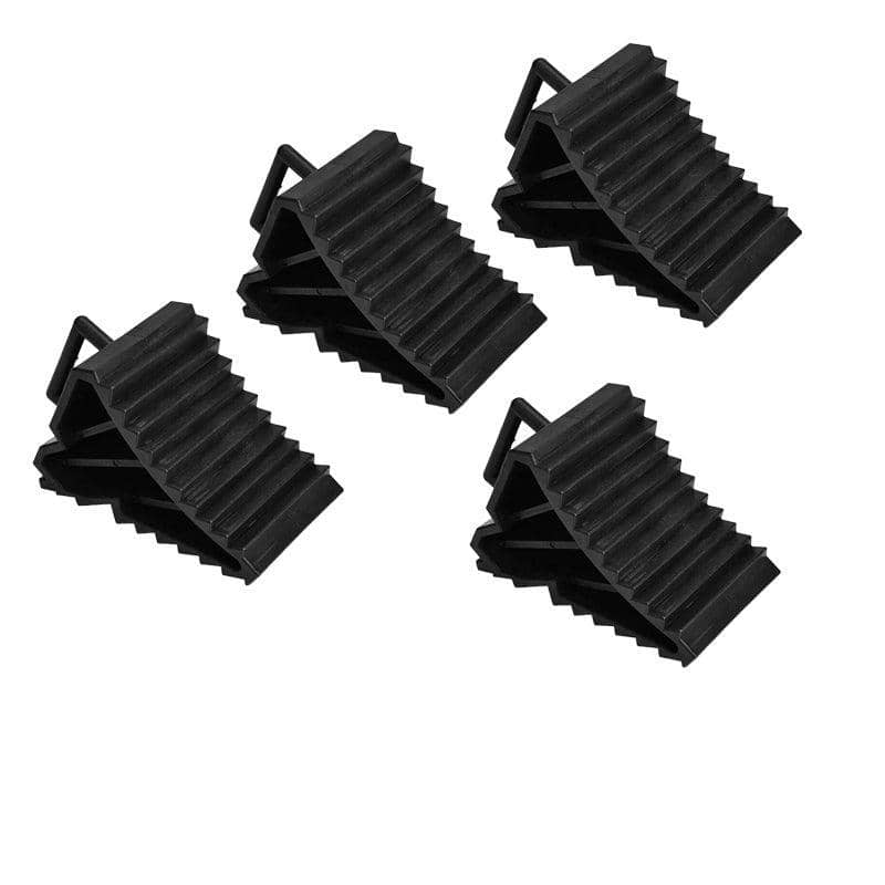Plastic Wheel Chocks with Grooved Tyre Grip - Pack of 4
