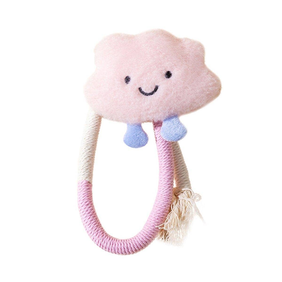 Plush Cat Toy with Cotton Rope and Catnip Sachet - Pink Cloud