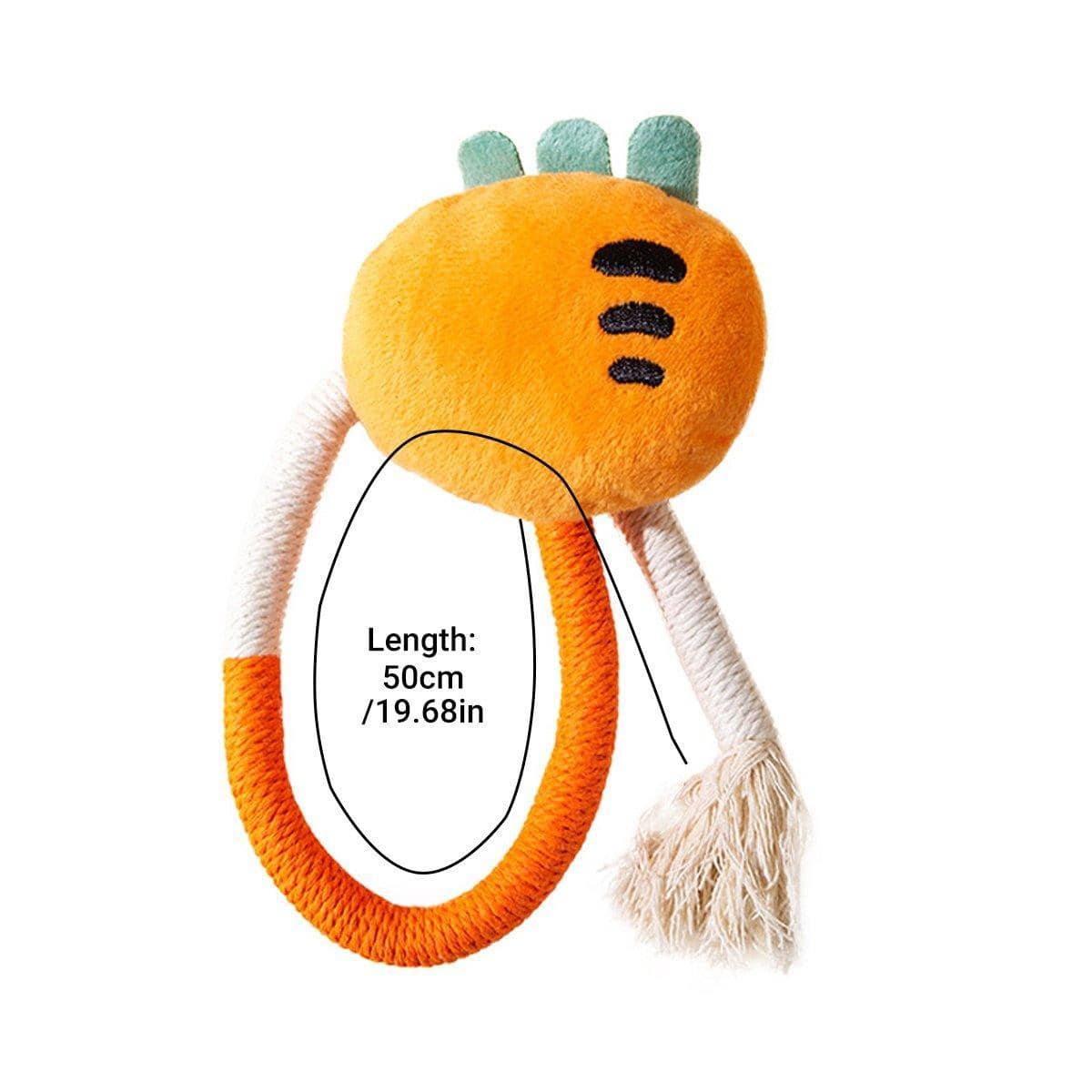 Plush Cat Toy with Cotton Rope and Catnip Sachet - Teal Dinosaur - view 4