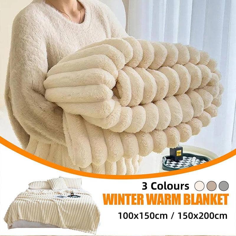 Plush Throw Blanket for Autumn and Winter - White, 100 x 150 cm - view 2