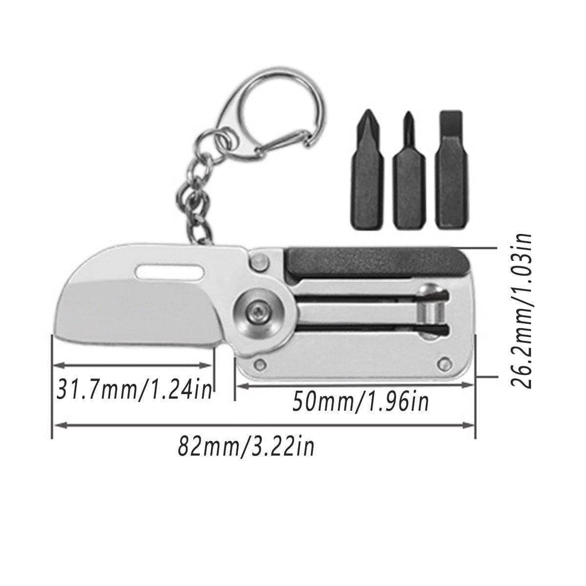 Pocket Knife 3-In-1 Stainless Steel Combination Tool - Multicolour - view 4