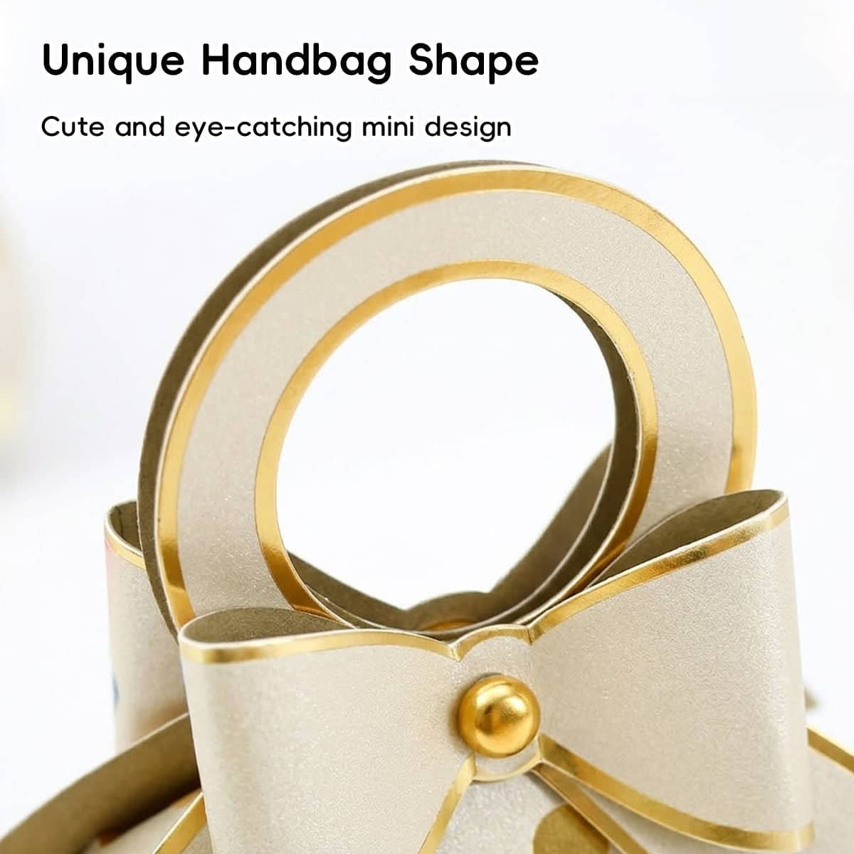 Polka Dot Handbag Candy Boxes with Gold Bow, Pack of 50 - Red - view 5