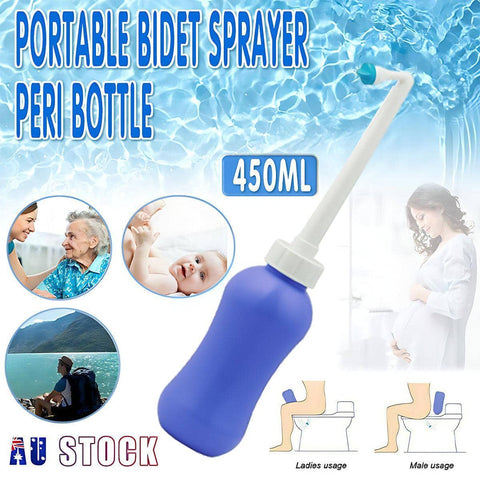 Portable Bidet Sprayer Peri Bottle, 450 ml Hygiene Care for Toilet and Shower
