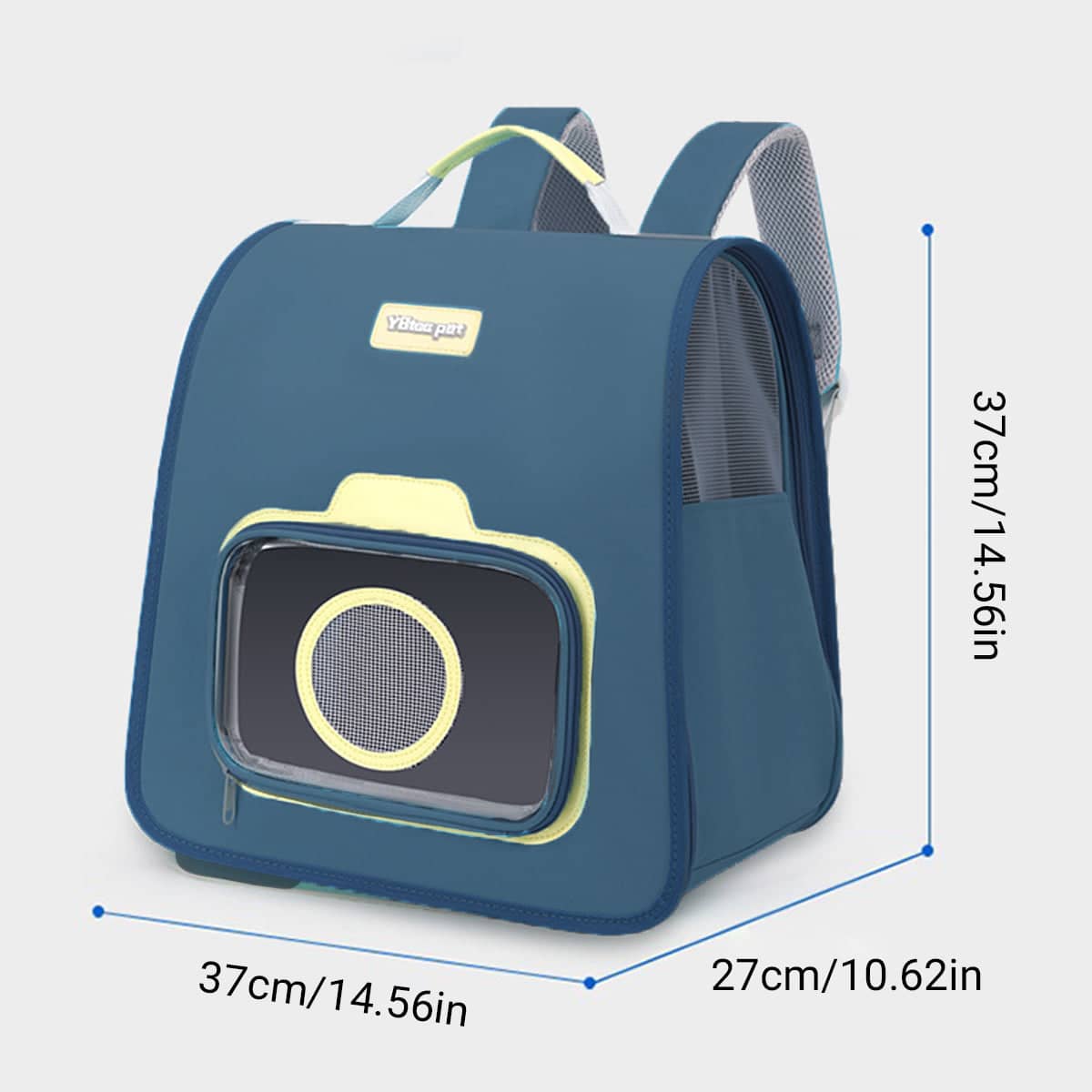 Portable Blue Pet Backpack Carrier for Cats and Dogs, Nylon Travel Bag - view 3
