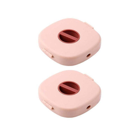 Portable Cable Organiser Box, Cable Winder Storage Case - Pack of 2, Pink