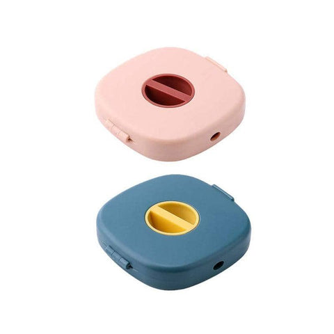 Portable Cable Organiser Box, Cable Winder Storage Case - Pack of 2, Pink and Blue