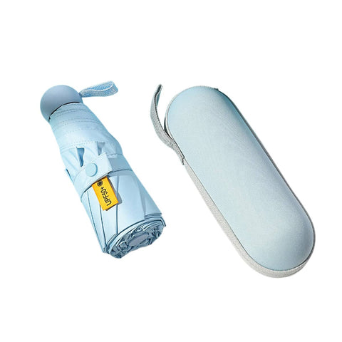 Portable Foldable Umbrella with Zipper Storage Bag - Blue