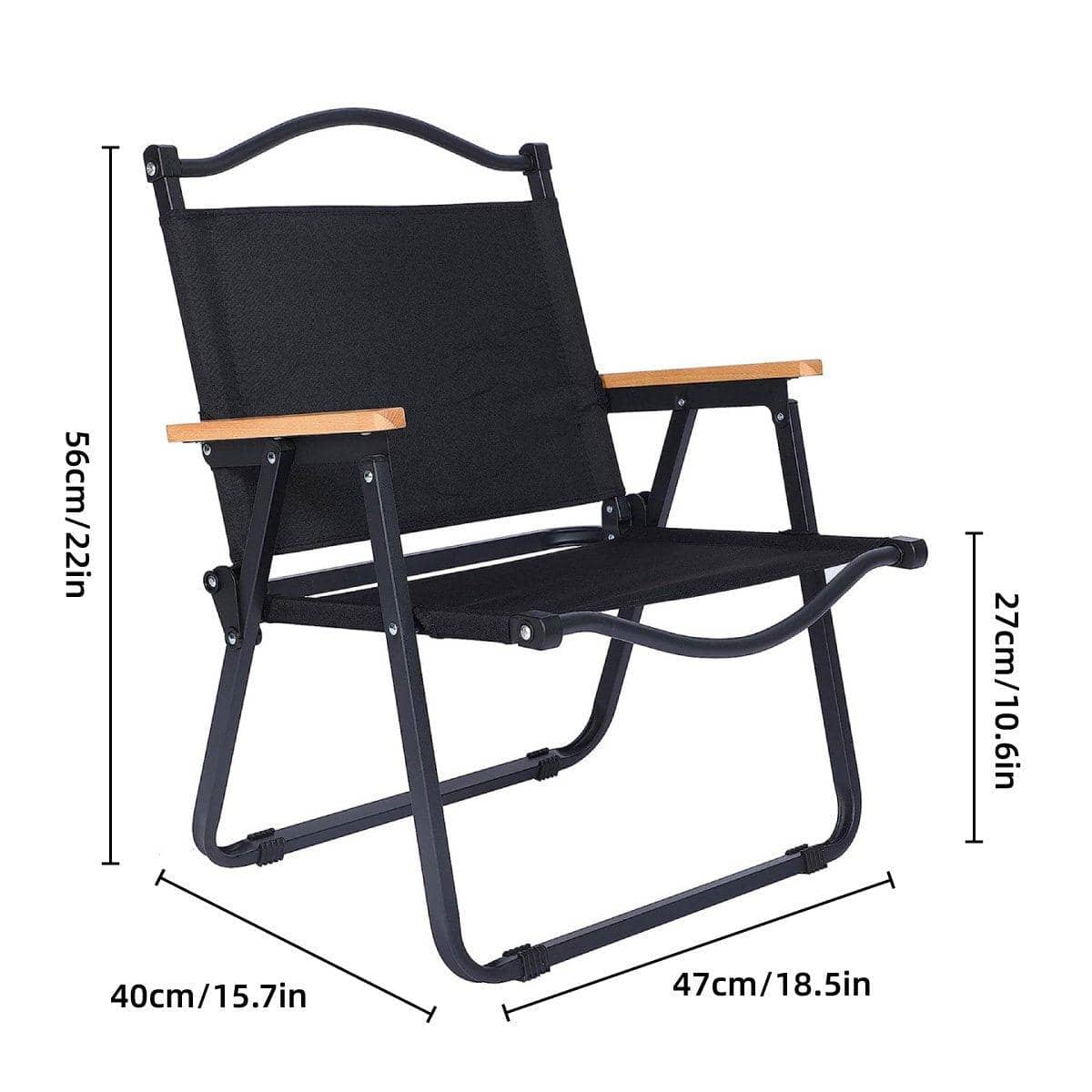 Portable Folding Camping Chair, Lightweight Aluminium Alloy - Khaki - view 4