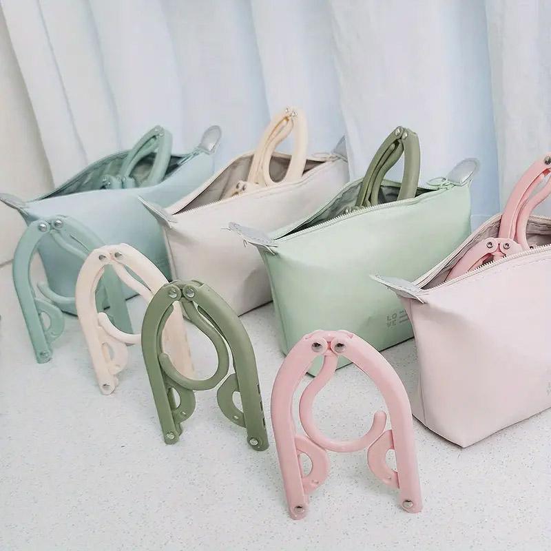 Portable Folding Clothes Hangers for Travel with Storage Bag 8 Pack - Green - view 15