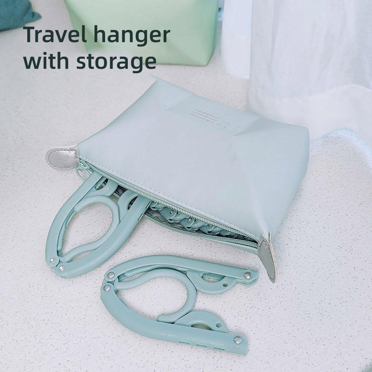 Portable Folding Clothes Hangers for Travel with Storage Bag 8 Pack - Yellow - view 10
