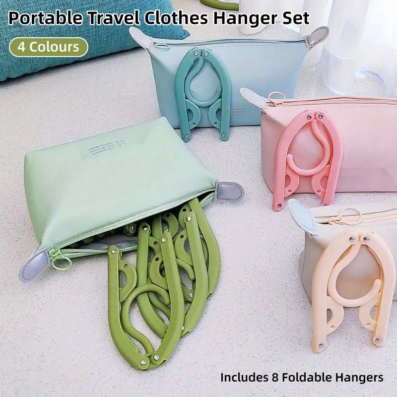 Portable Folding Clothes Hangers for Travel with Storage Bag 8 Pack - Yellow - view 16