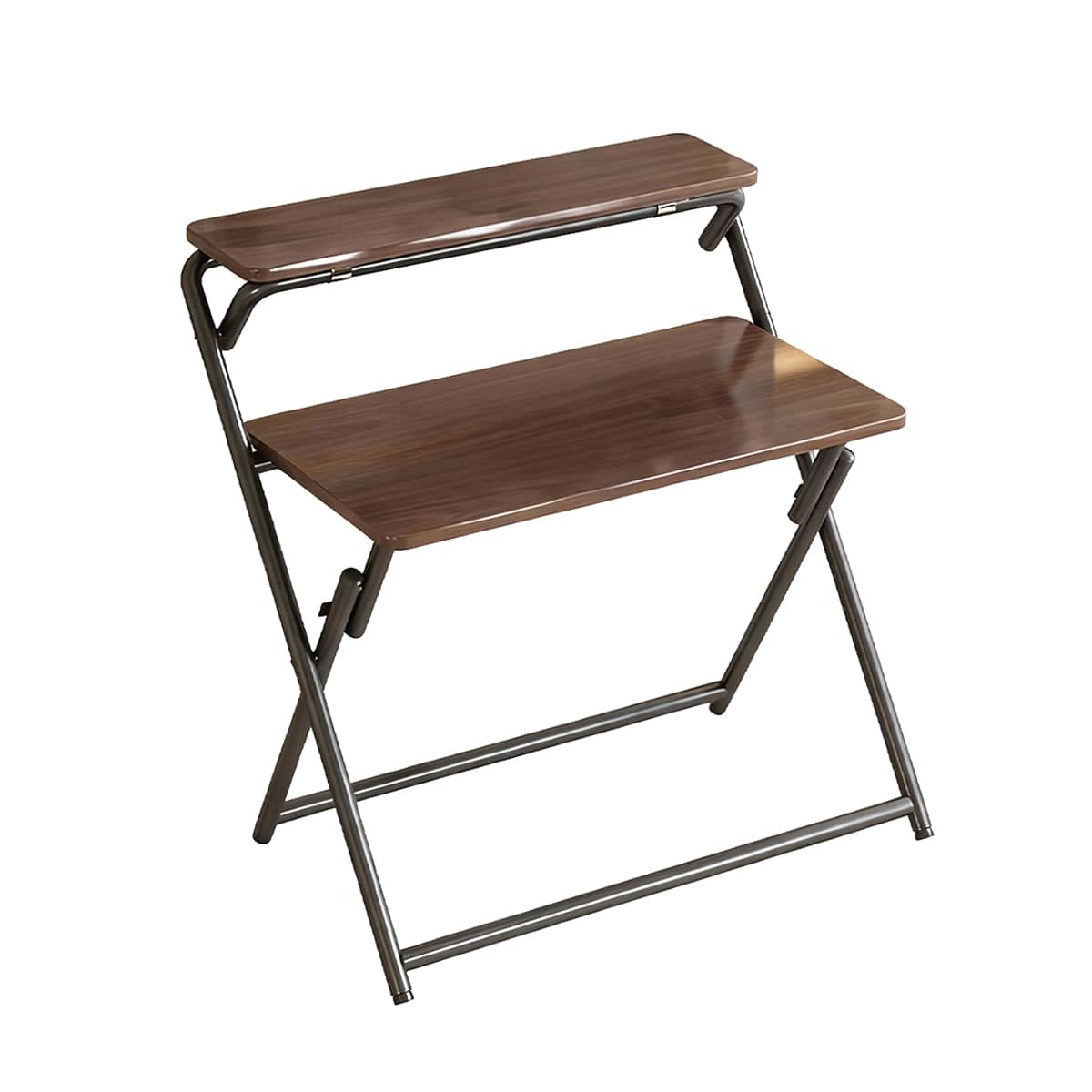 Portable Folding Desk X Shaped Stable Two Tier Desk for Home Office and Study - view 2