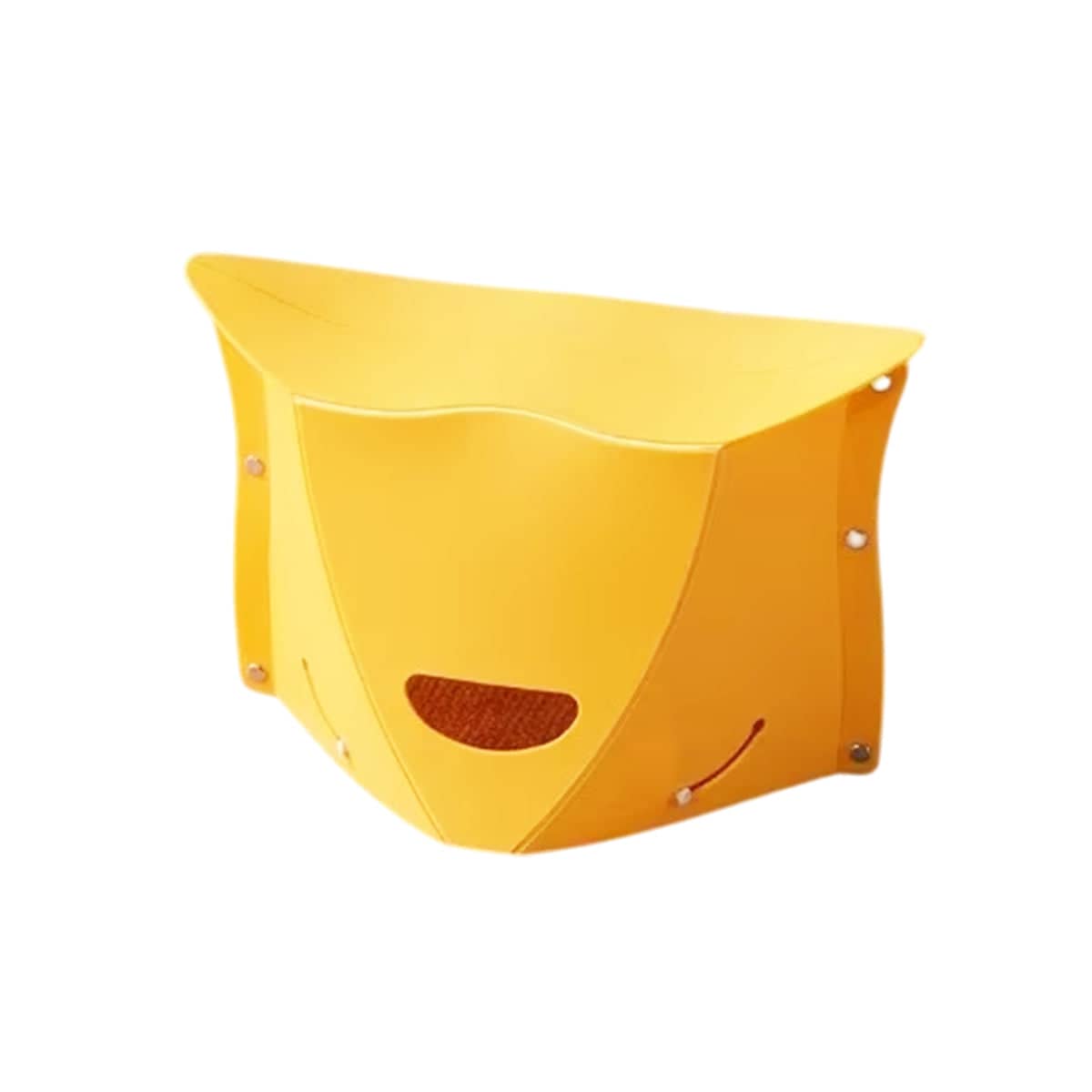 Portable Folding Stool for Camping and Fishing - Yellow, Small (19 cm High)
