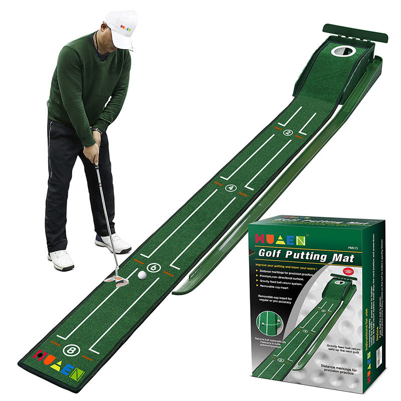 Portable Golf Putting Mat with Automatic Ball Return - view 2
