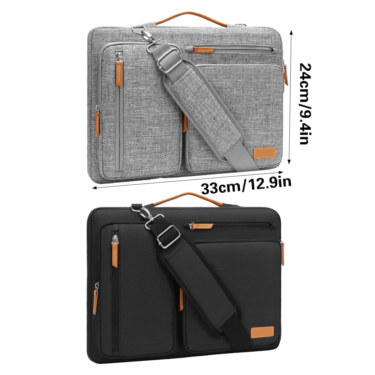 Portable Laptop Shoulder Bag, Oxford Cloth - Black - view 4