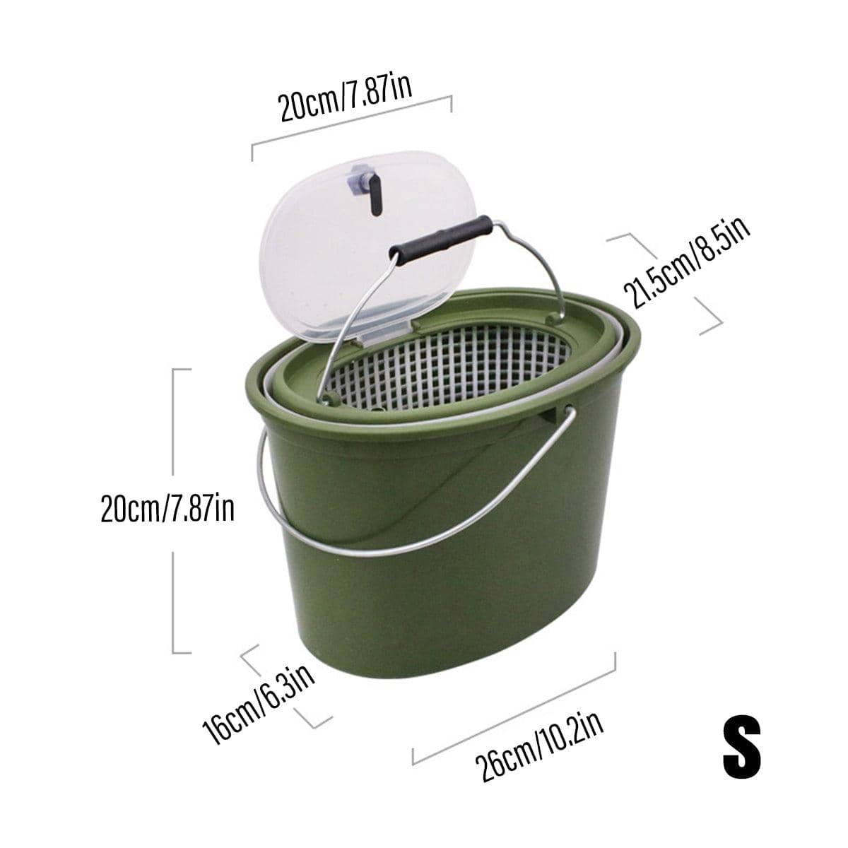 Portable Live Fish Bucket with Ventilated Lid - Small (Base 26 x 16 cm) - view 4