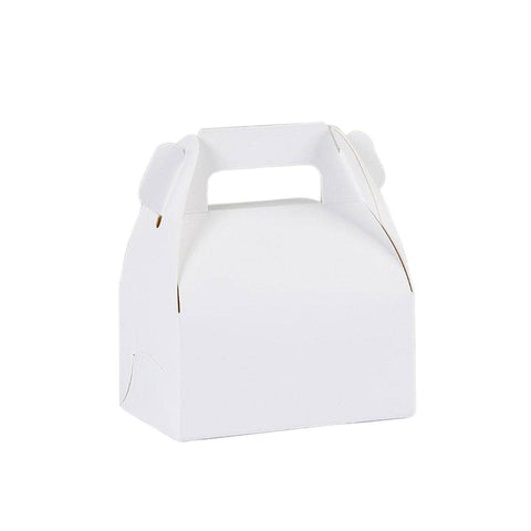 Portable Pastry Boxes with Handle, Pack of 50 - White, Small (6 x 12 x 10cm)