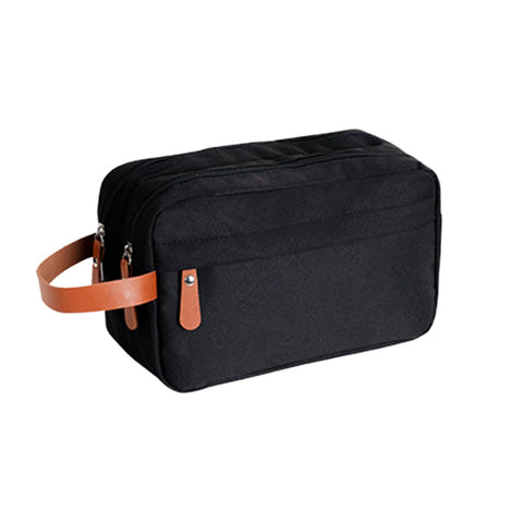 Portable Toiletry Storage Bag for Cosmetics Toiletries Makeup Brushes Razor - Black