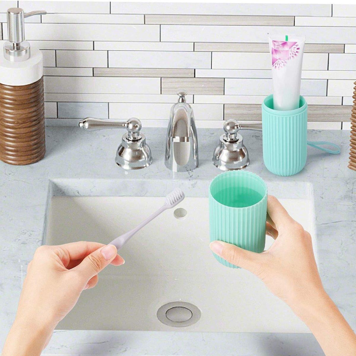 Portable Toothbrush and Toothpaste Travel Case - Mint Green - view 5