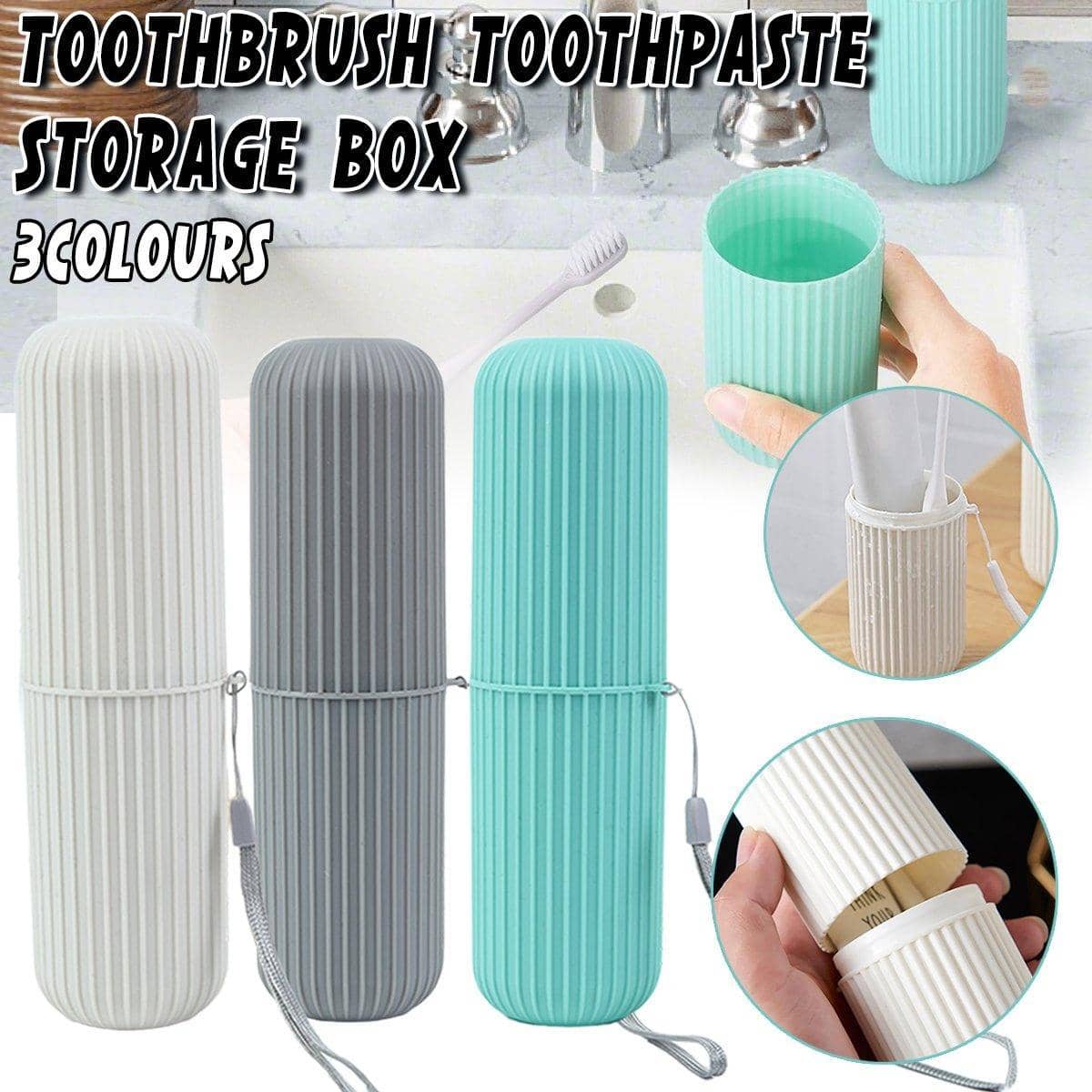Portable Toothbrush and Toothpaste Travel Case - White - view 2