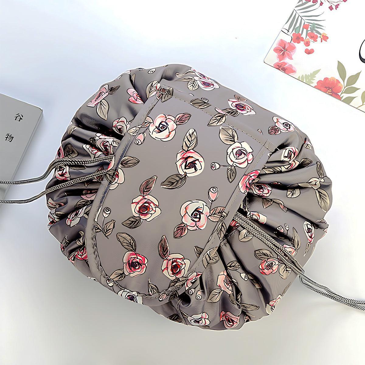 Portable Travel Makeup Bag Drawstring Cosmetic Pouch Organiser - Pink Horse - view 7