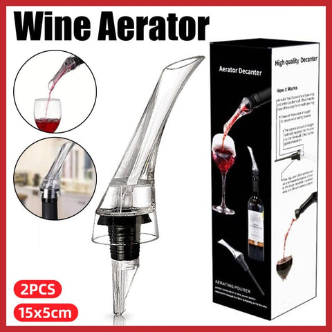 Portable Wine Aerator Pourer with Anti-Splash Guard, Pack of 2