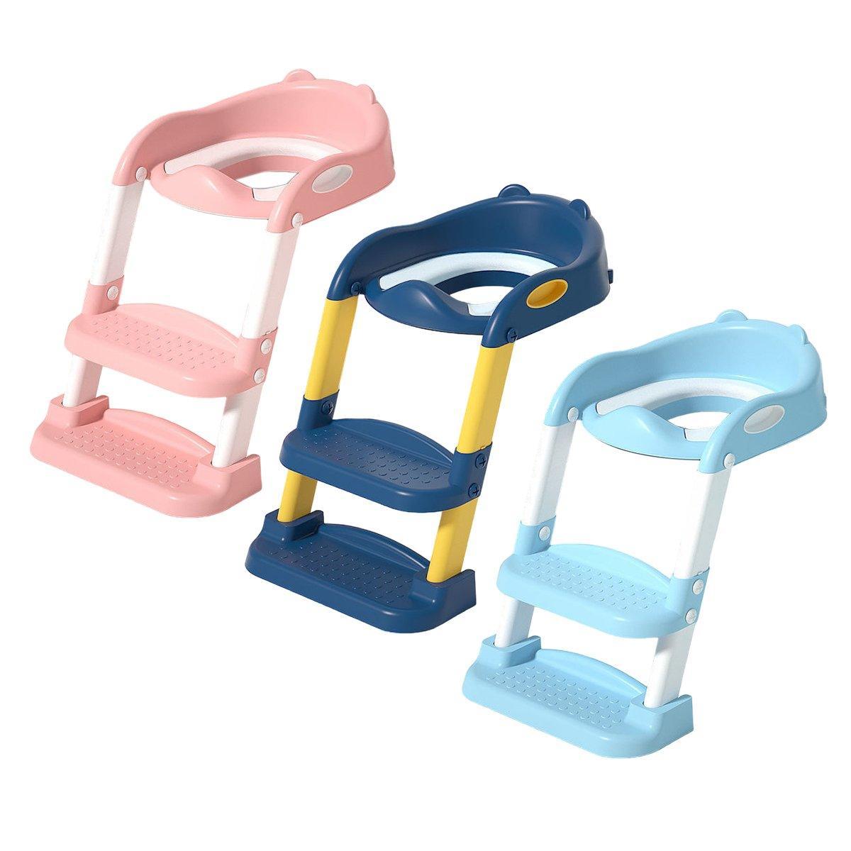 Potty Training Toilet Seat with Ladder and Step Stool - Navy Blue - view 3