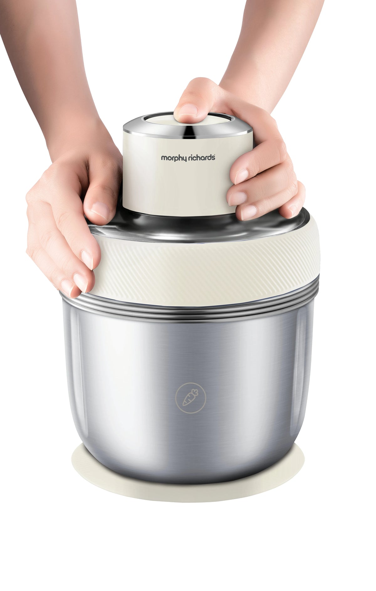 Morphy Richards Stainless Steel Chopper - 350W, Three Stackable Bowls, One-Button Operation - MRCH35WT