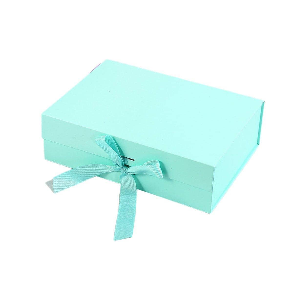 Premium Gift Boxes with Ribbon and Snap Closure, Pack of 5 - Mint Green