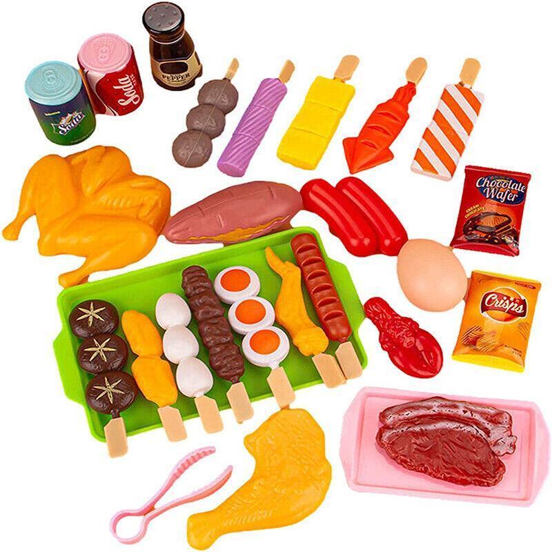 Pretend BBQ Grill Cooking Food Toy Set for Role Play, 28 Pieces - view 2