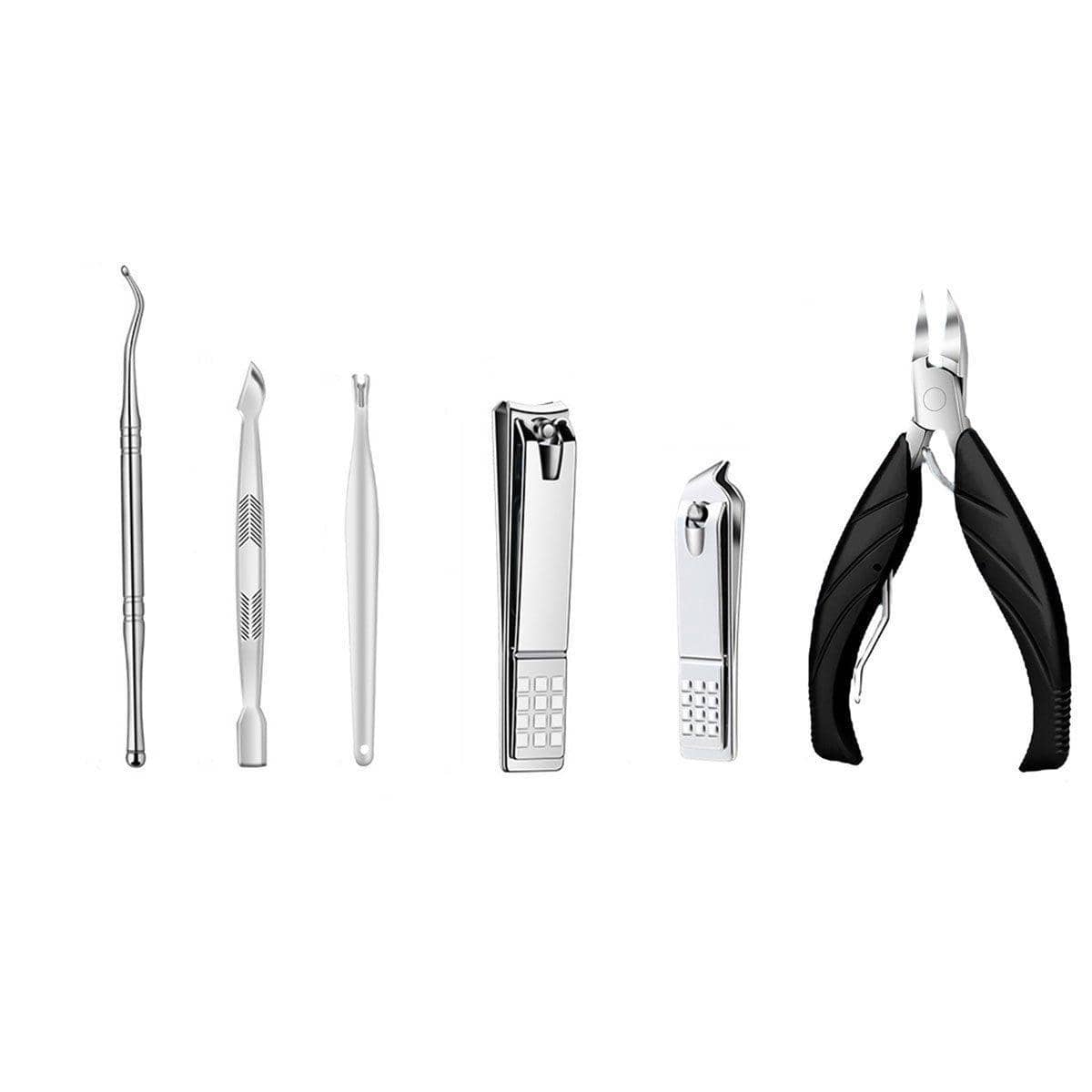 Professional Nail Clippers Set Manicure Pedicure Kit Stainless Steel Tools - Black - view 2