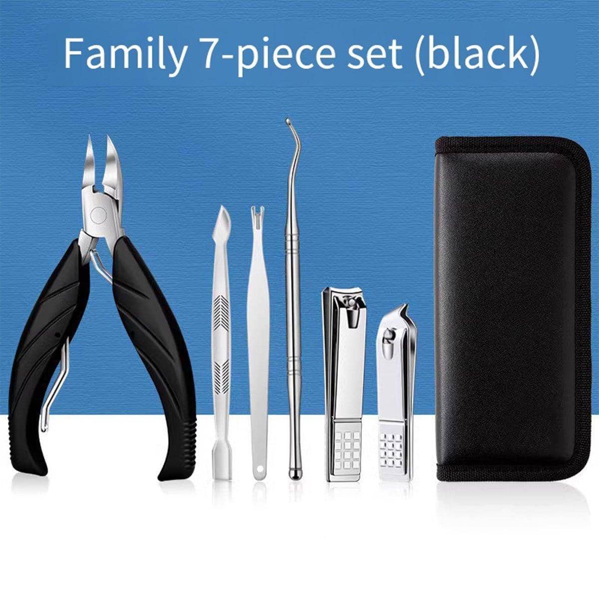 Professional Nail Clippers Set Manicure Pedicure Kit Stainless Steel Tools - Black - view 4