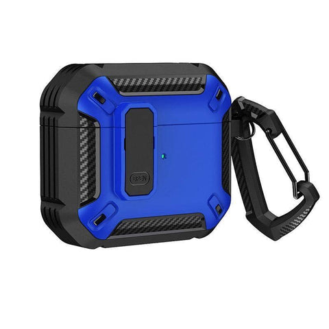 Protective Case with Lock and Hook - Black and Blue, for AirPods 3