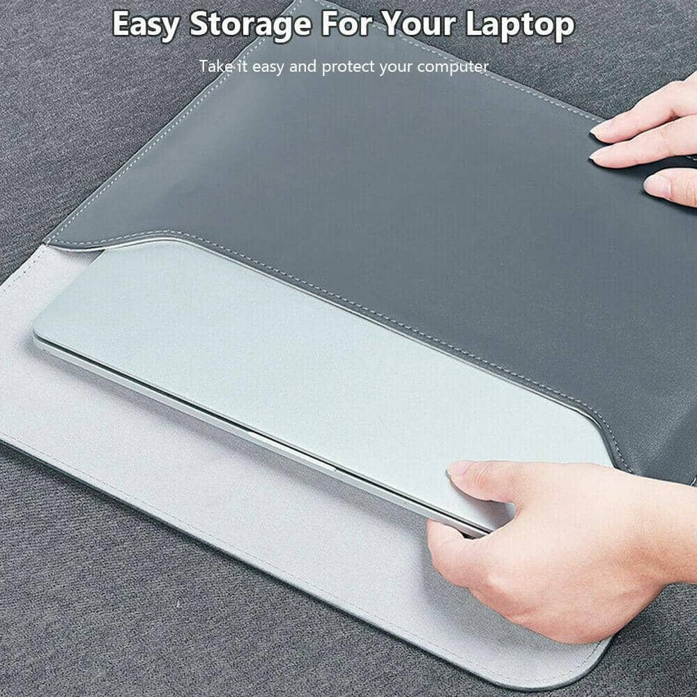 PU Leather Laptop Sleeve for 13.3 Inch (34 cm) Laptops, Light Grey - view 5