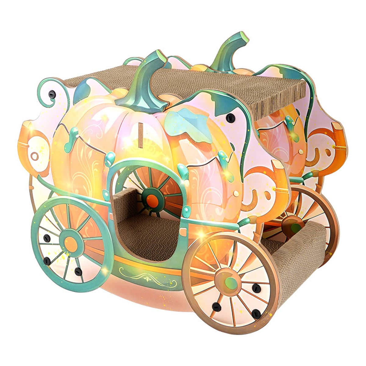 Pumpkin Cat Cart Double Layer Cat Scratch Board and Cat Bed Furniture for Sleeping - view 2