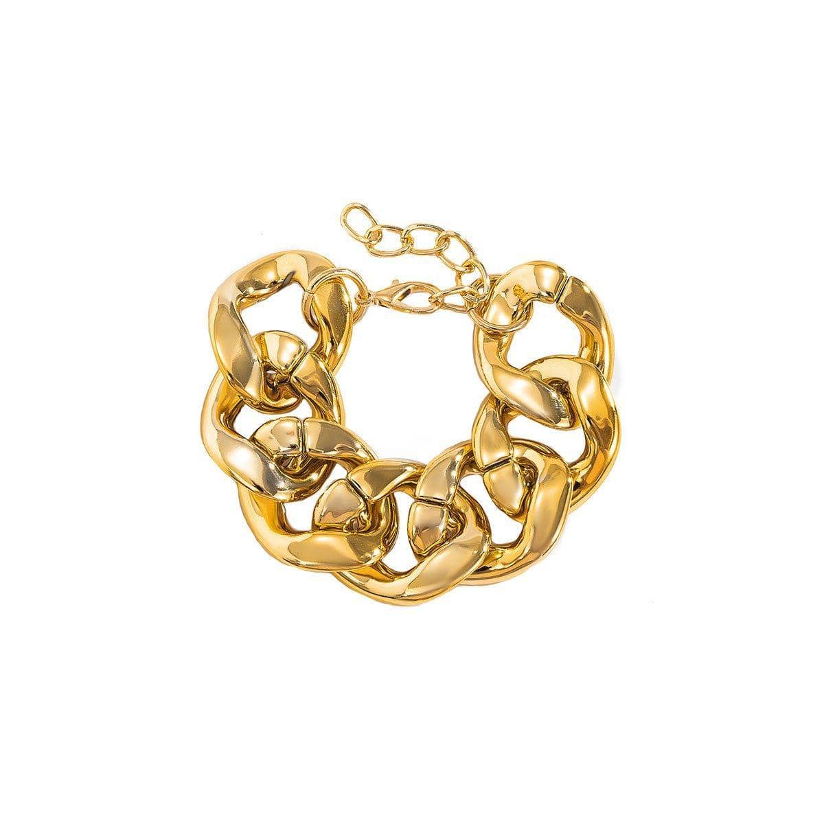 Punk Twist Thick Chain Bracelet for Men and Women, Gold Tone Jewellery - view 2