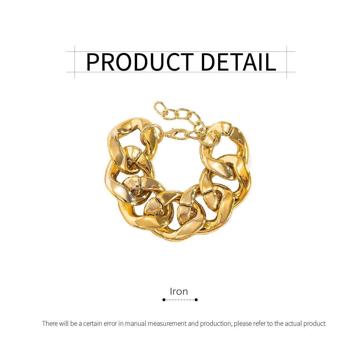 Punk Twist Thick Chain Bracelet for Men and Women, Gold Tone Jewellery - view 3