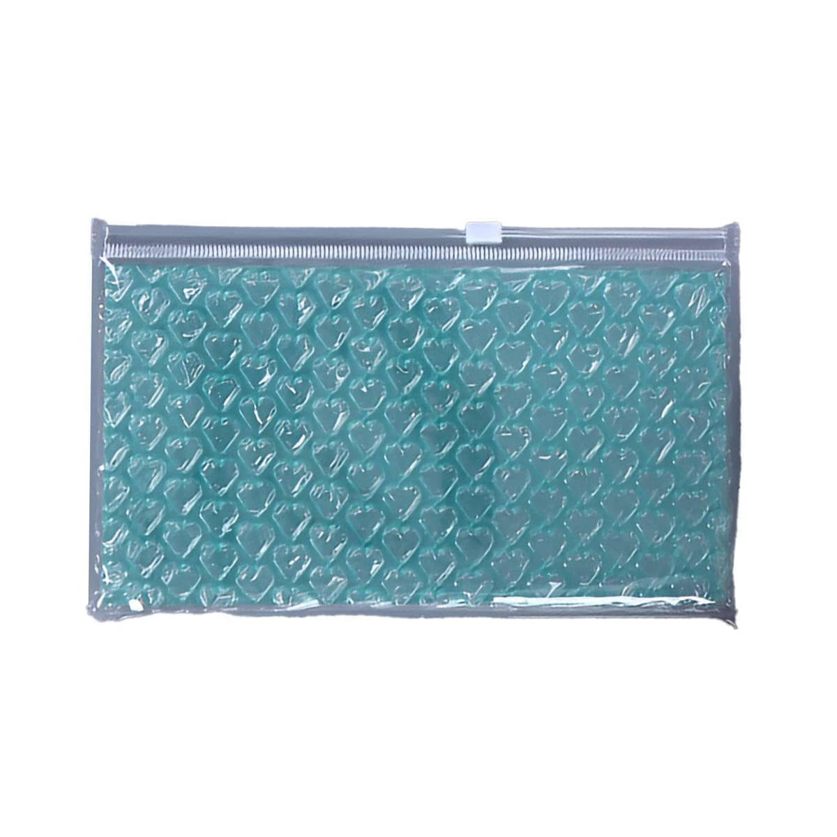 PVC Bubble Zipper Bags for Cosmetics and Travel, Pack of 10 - Teal Green