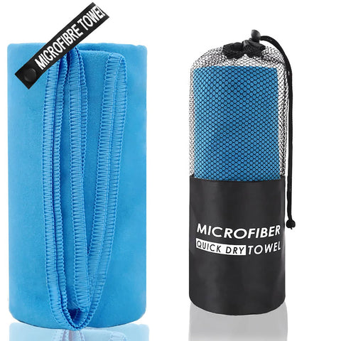 Quick Dry Microfibre Sports Towel Set, 2 Piece - Blue