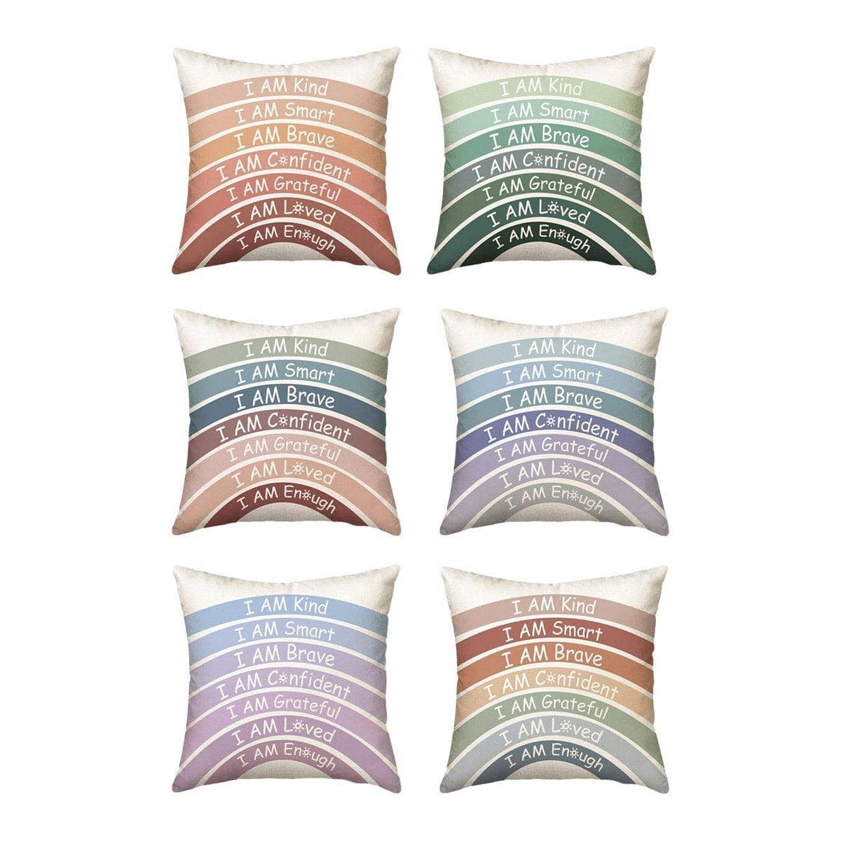Rainbow Boho Inspirational Cushion Covers, Pack of 6, 45 x 45 cm - view 2
