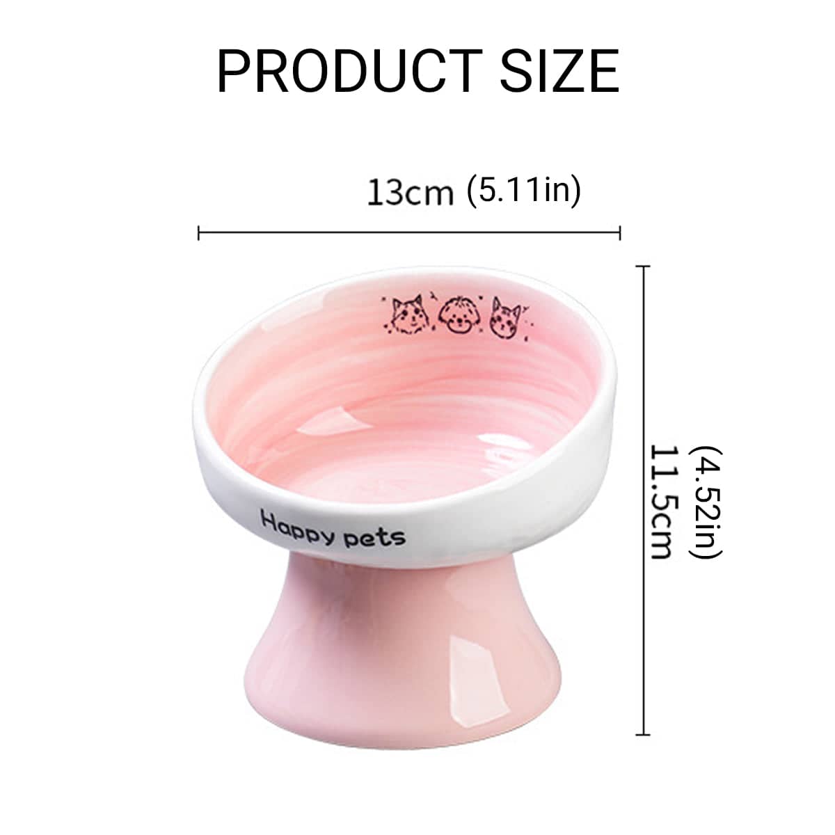 Raised Ceramic Pet Bowl for Cats and Small Dogs - Pink - view 4